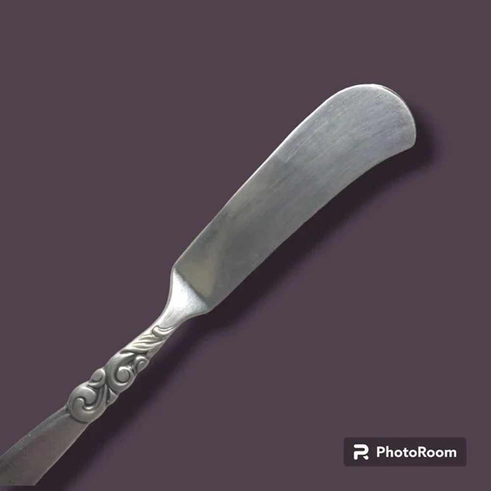 Oneida Community Plate South Seas Flat Handled Master Butter Knife-1955-Art Deco